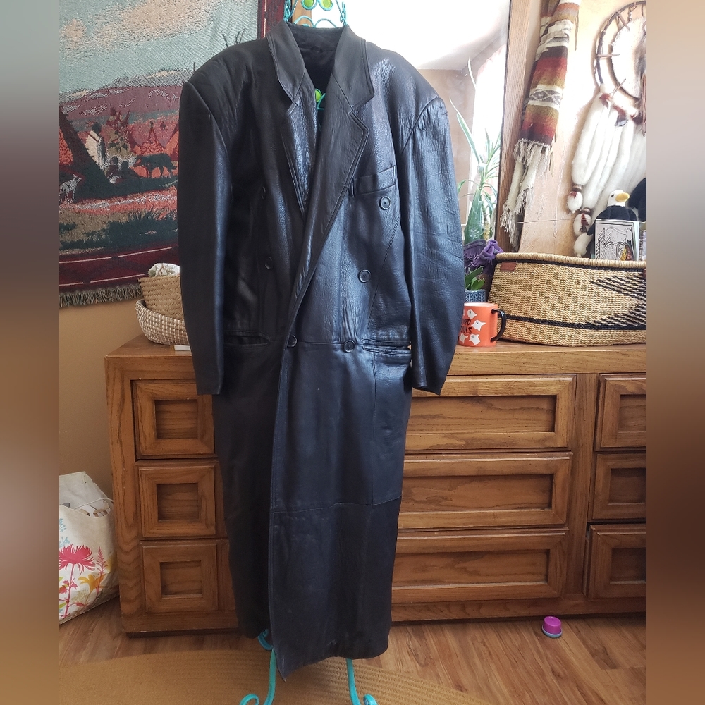 Vintage leather trench coat